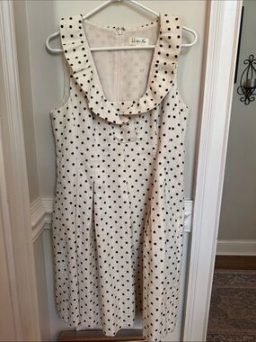 Harper Rose Cream Polka Dot Sleeveless Ruffle Mini Dress